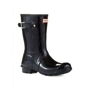 NWB Hunter Womens Short Rain Boots Black Rubber Waterproof Size 8